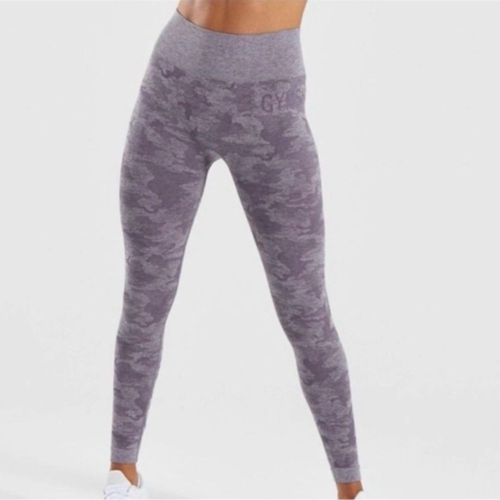 Gymshark Camouflage High-Waisted Leggings‎ Sz M